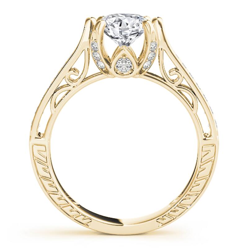 Auriya 14k Yellow Gold Lab Grown Round Diamond Engagement Ring 0.50 to 5.00 ct. tw. (F-G VS)