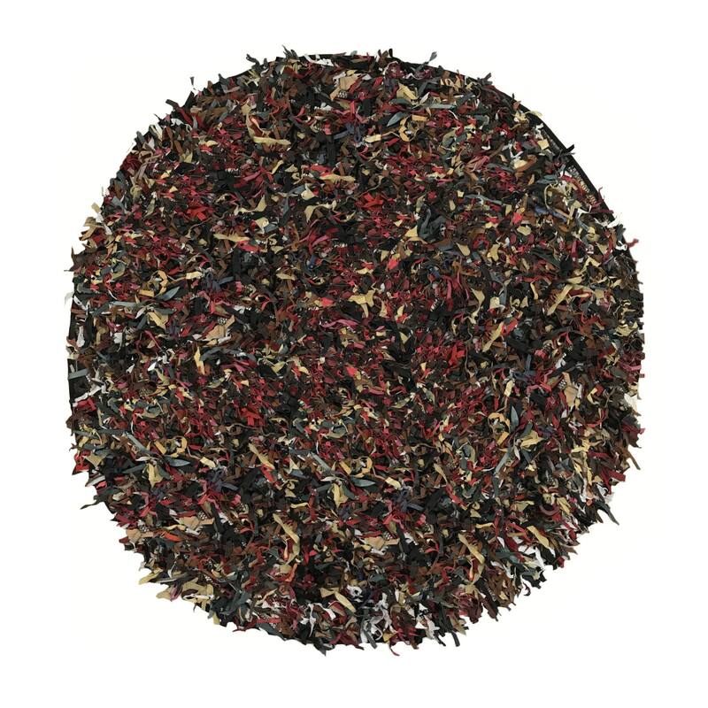 Leather Shaggy Living Room Rug Washable Area Rugs Non Slip Accent Rugs Soft Foldable Indoor Carpet Easy To Clean 3' Round