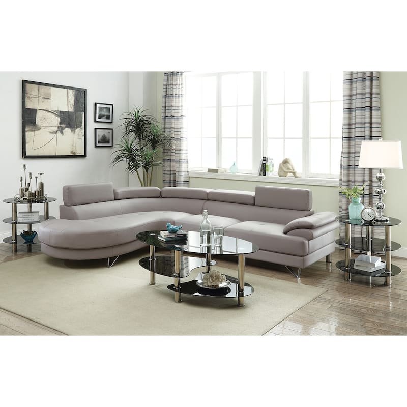 Faux Leather 2 Piece Sectional Sofa