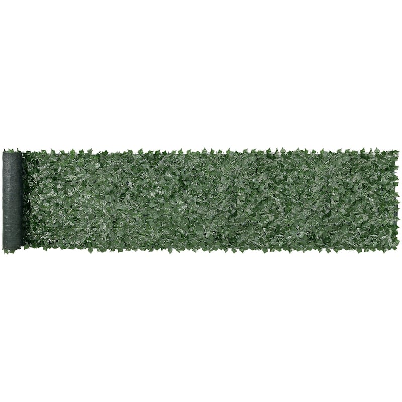 Green Silk Ivy Privacy Fence, PE Backed and UV-Resistant Decor - 39 x 198 in