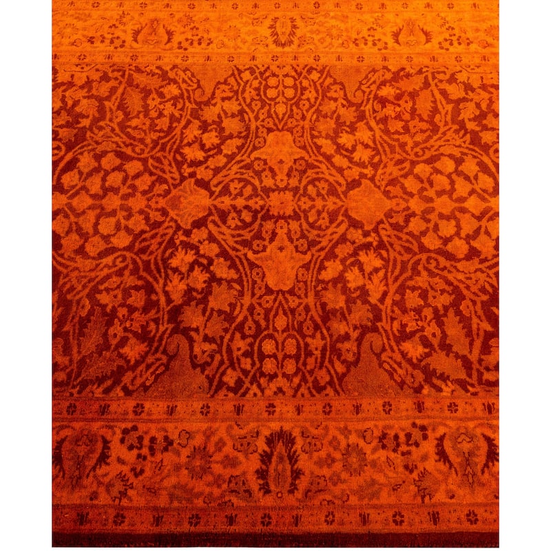 Overdyed One-of-a-Kind Hand-Knotted Area Rug - Orange - 3' 2" x 4' 10"