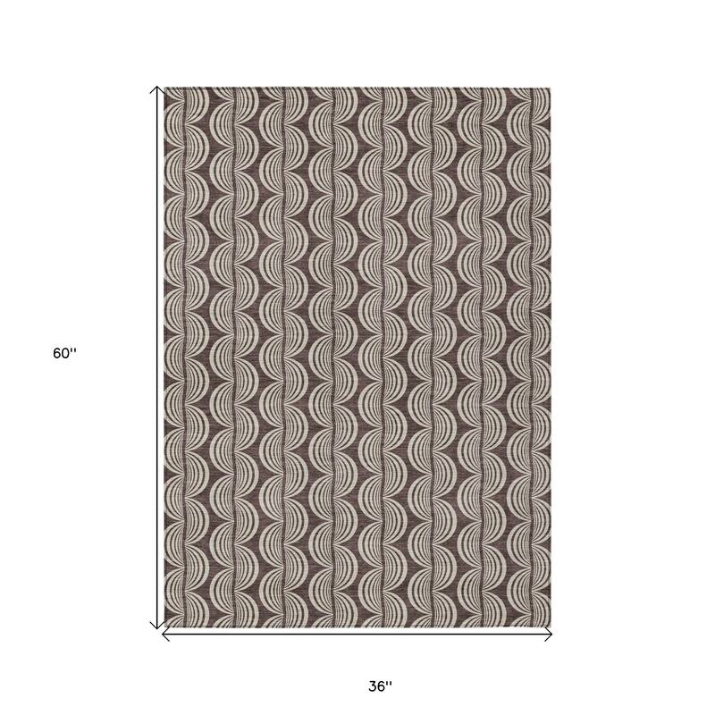 HomeRoots Ogee Transitional Rectangle Outdoor Rug