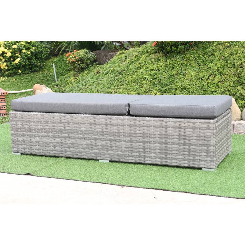 Miami Light Gray Miami Wicker / Rattan Chaise Lounge with Cushion