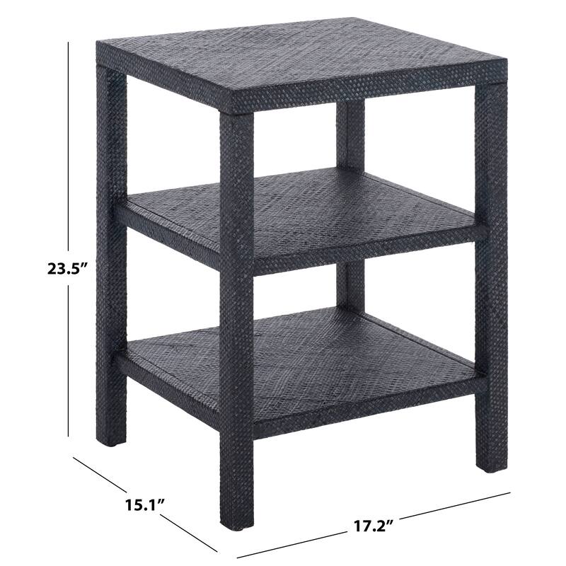 SAFAVIEH Ozden Raffia Light Natural 2-Shelf Accent Table - 17.2" W x 15.1" L x 23.5" H - 17"W x 15"D x 24"H