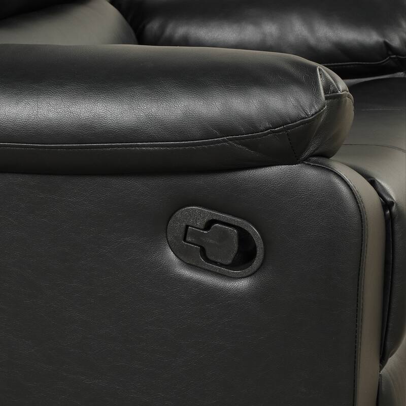 Breathable PU Leather Manual Recliner Chair with Overstuffed Arm and Back