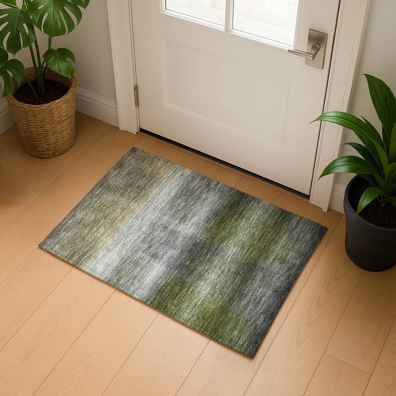 Premium Washable Super Soft Solid Ombre Mayfield Rug - Pewter - 1'8" x 2'6"