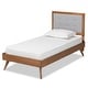 preview thumbnail 12 of 16, Alida Mid-Century Modern Twin Size Platform Bed Grey
