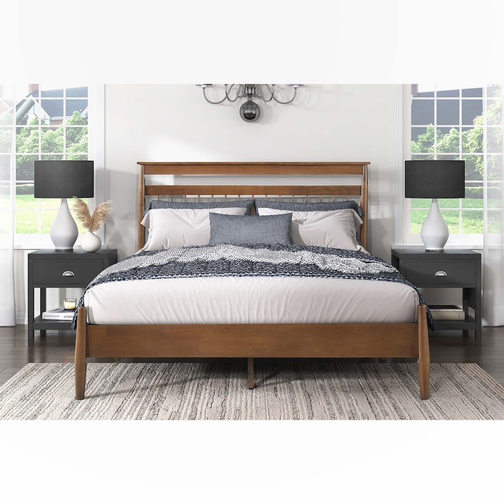 Transitional Design Full Platform Bed