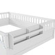 preview thumbnail 5 of 10, Full Size Floor Bed Safety Kids Bed with High Guardrails (19.6 inch), Without Slat Concise Fence Bed for Boys Girls, White