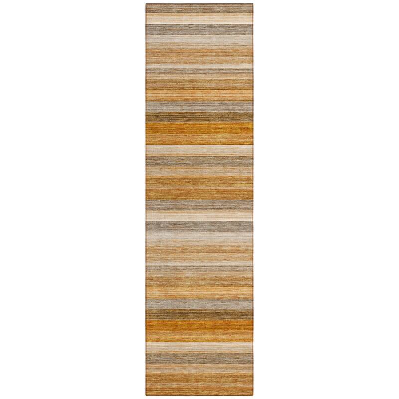 Machine Washable Indoor/ Outdoor Ombre Stripes Chantille Rug