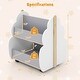 preview thumbnail 11 of 11, Kids Wooden Bookshelf with Universal Wheels - 20.5" x 18" x 25"