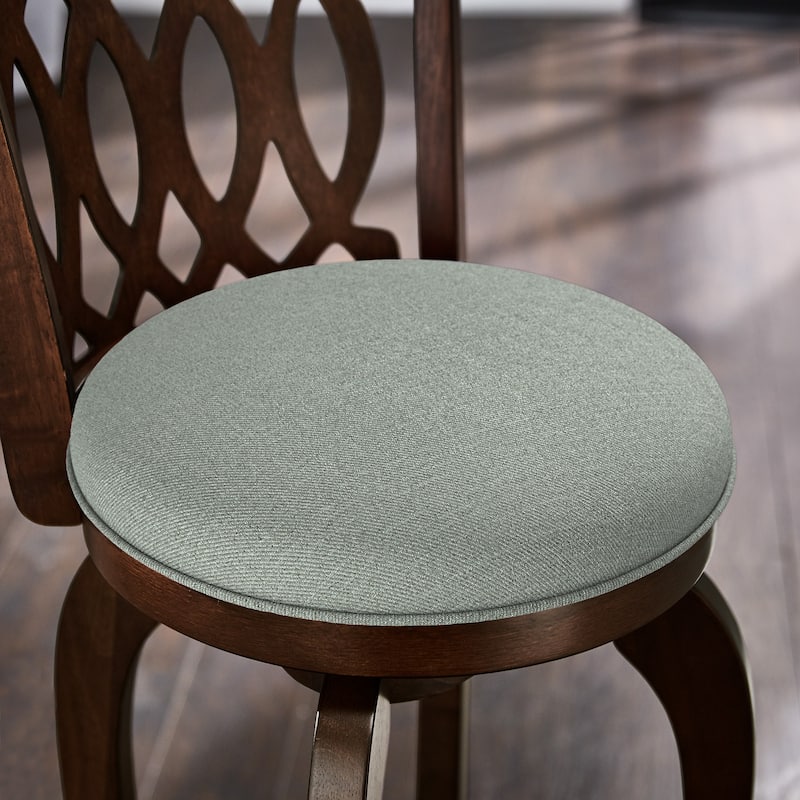 Verona Linen Scroll-back Swivel 29-inch Bar Stool by iNSPIRE Q Classic
