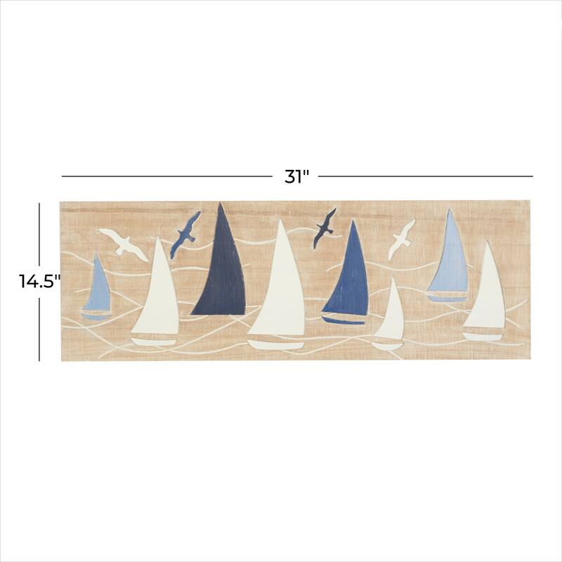 Brown Wood Sail Boat Home Wall Decor