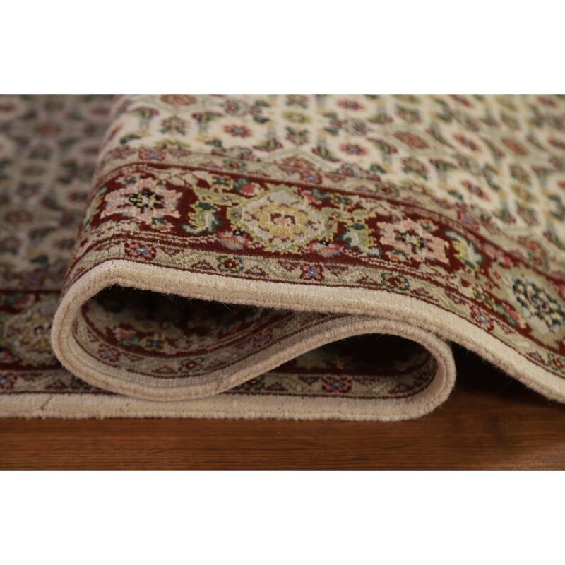 Hand Knotted Oriental 100% Wool Carpet Traditional Floral Beige & Ivories Tabriz Runner Rug - 20' 2'' X 2' 5''
