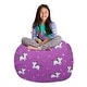 preview thumbnail 178 of 187, Kids Bean Bag Chair Cover Stuffed Animal Storage or Toy Organizer 38 Inch Large - Canvas Unicorn and Rainbows on Purple