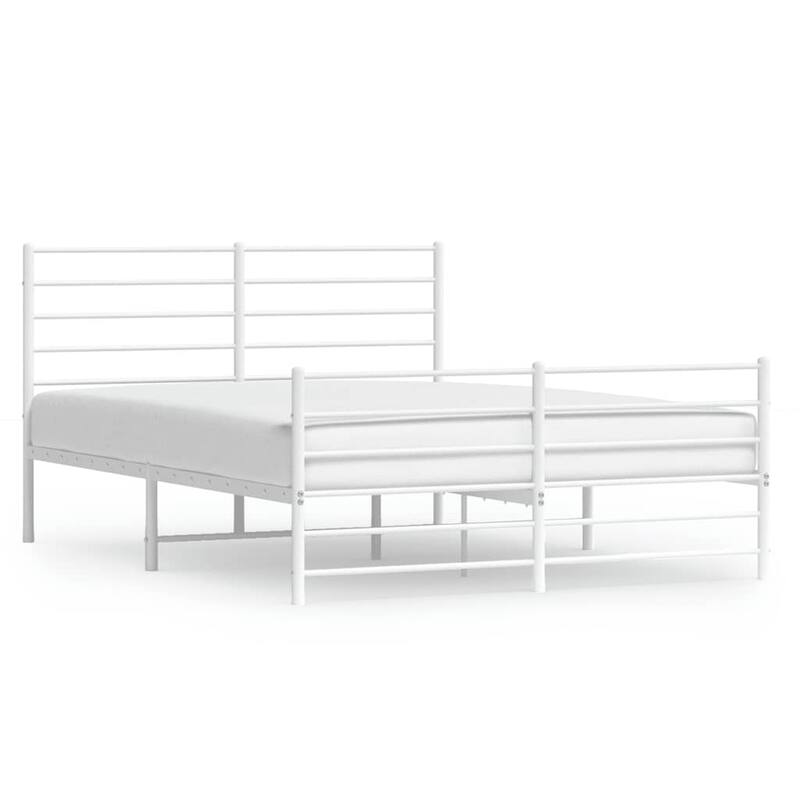 vidaXL Metal Bed Frame with Headboard, No Mattress