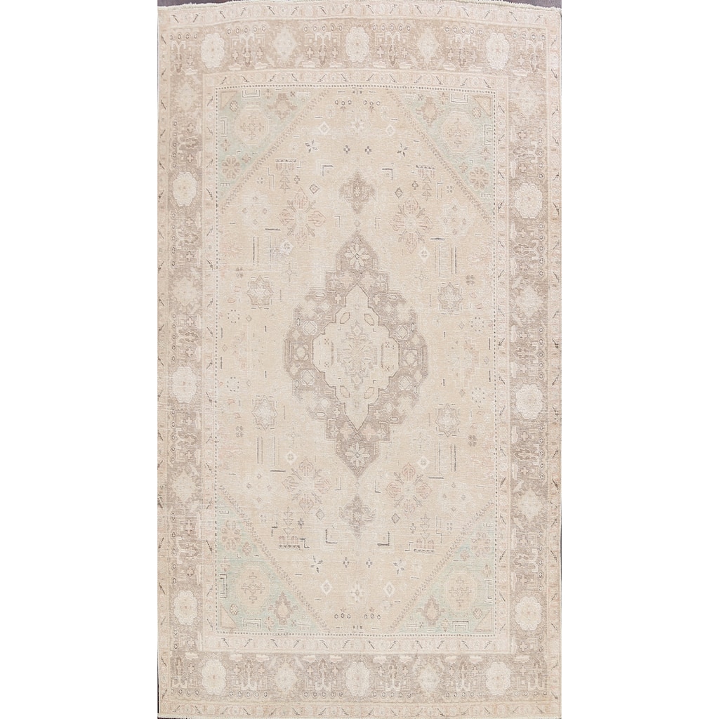 Geometric Traditional Tabriz Persian Area Rug Wool Hand-knotted - 6'8" x 9'8"
