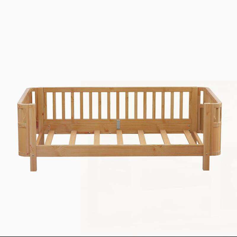 Wood Low Profile Bed with Rails