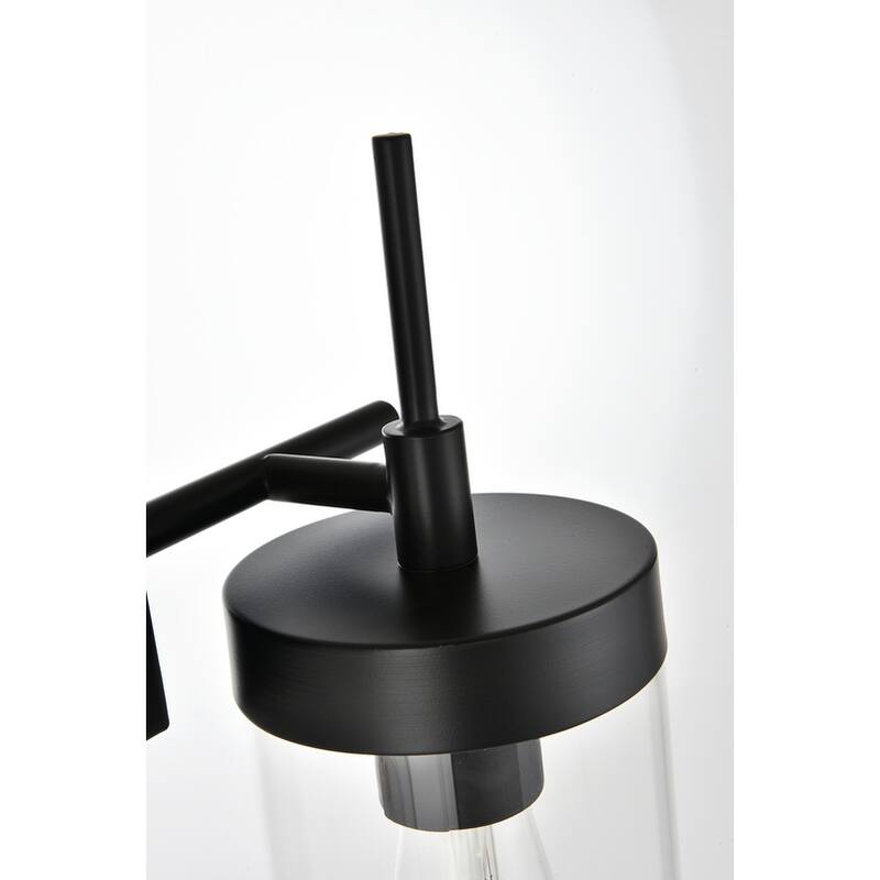 Bento 1 Light Black and Clear Bath Sconce