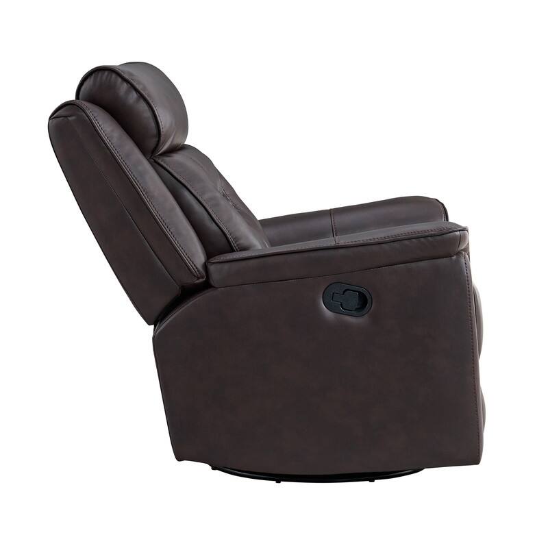 Spruce & Spring Alexis Swivel Manual Recliner Faux Leather Glider Recliner