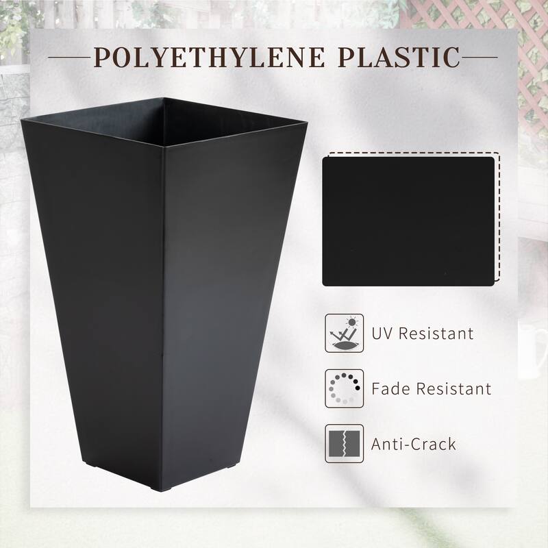 Tall Planters with Drainage Hole Outdoor Flower Pots, Indoor Planters Set of 3