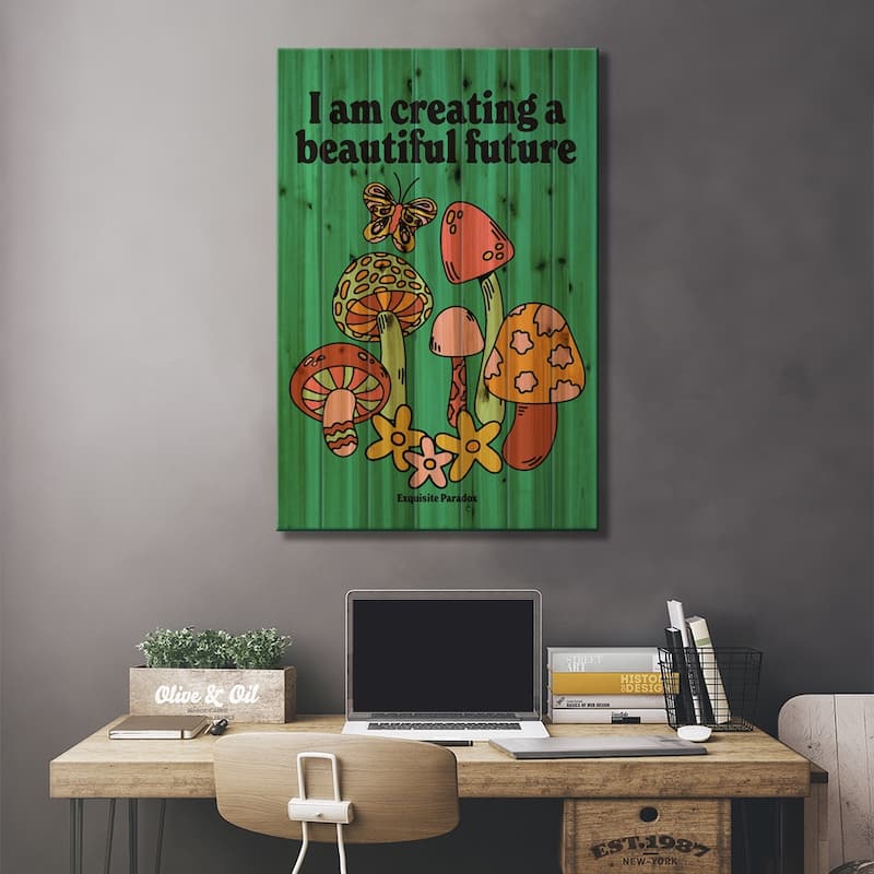 Beautiful Future Print On Wood by Exquisite Paradox - Multi-Color