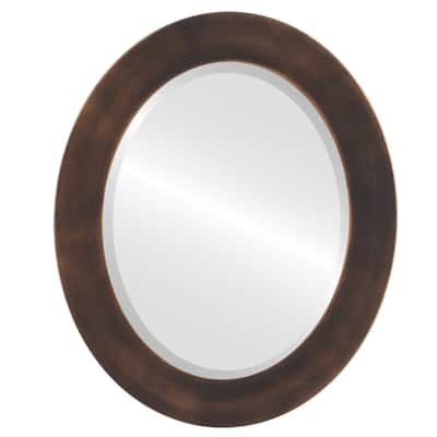 Cafe Framed Oval Mirror in Rubbed Bronze - Antique Bronze