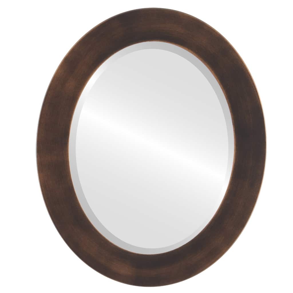 Cafe Framed Oval Mirror in Rubbed Bronze - Antique Bronze