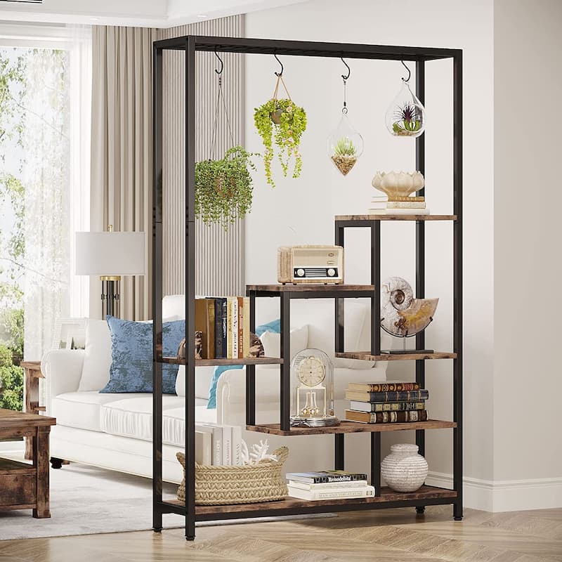 70.9 Inches Tall Indoor Plant Stand with 10PC S Hanging Hooks