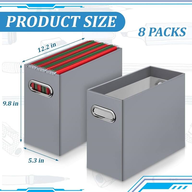 8 Pcs File Organizer Cardboard File Folder (Gray) Bed Bath & Beyond