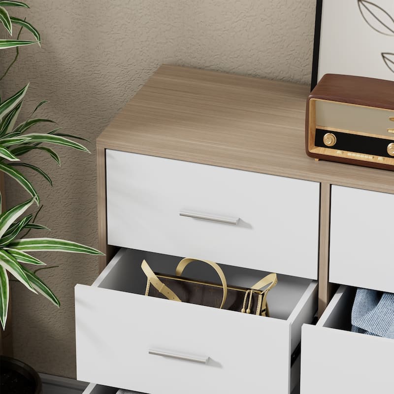 9 Drawers Chest Of Dresser Storage Cabinet Retro Organizer