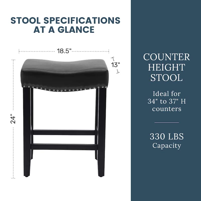Jameson Upholstered Polyester Black 24 Inch Counter Stool