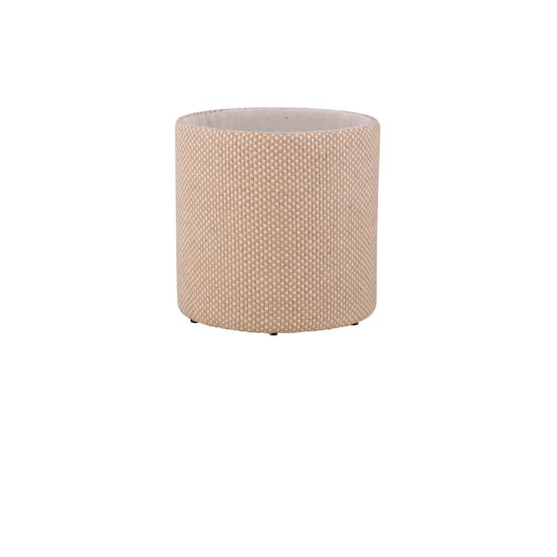 Handwoven Storage Ottoman with Rounded Wooden Top Lid - Solid Wood Frame, Hidden Storage Compartment