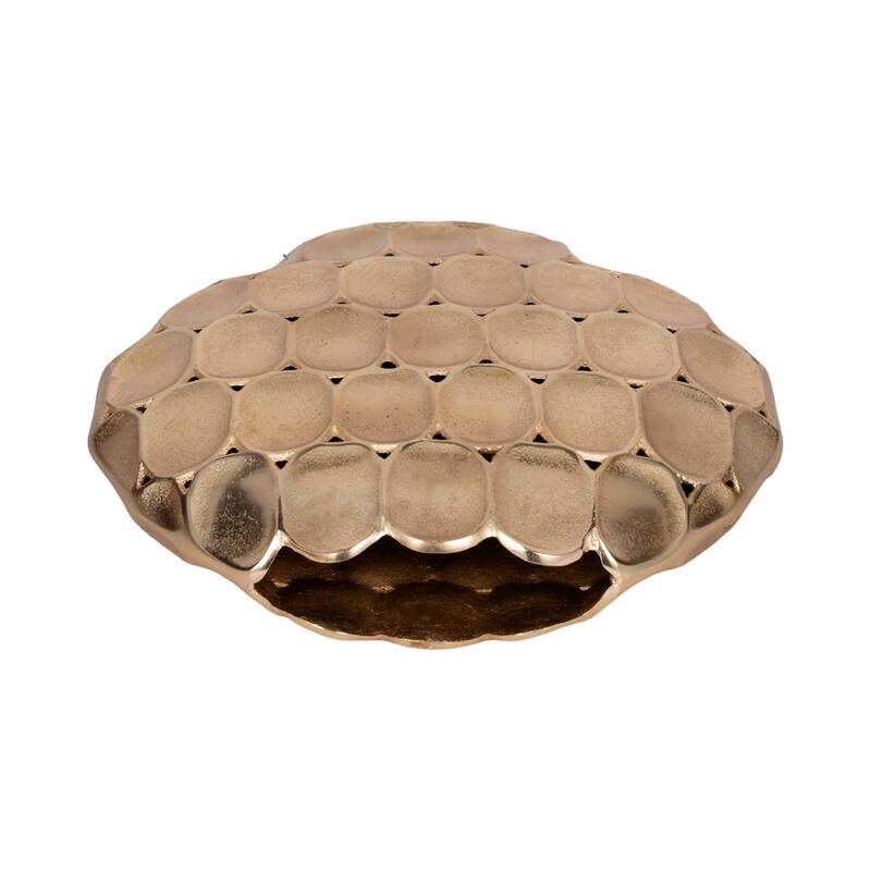 Sagebrook Home Modern Metal Textured Oval Vase