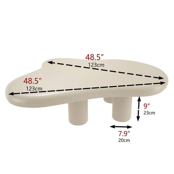 Modern Creamy White Irregular Cloud Coffee Table for Bedroom Living Room