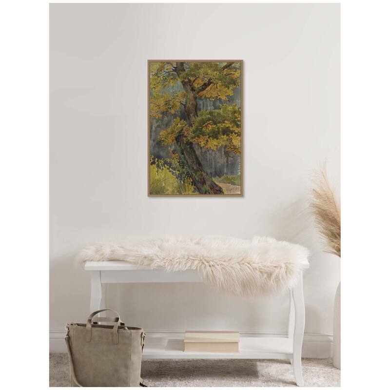 Kate and Laurel Study of Broadleaved Tree no date Friedrich Carl von Scheidlin by Nostalgia Prints Framed Canvas Wall Art Print