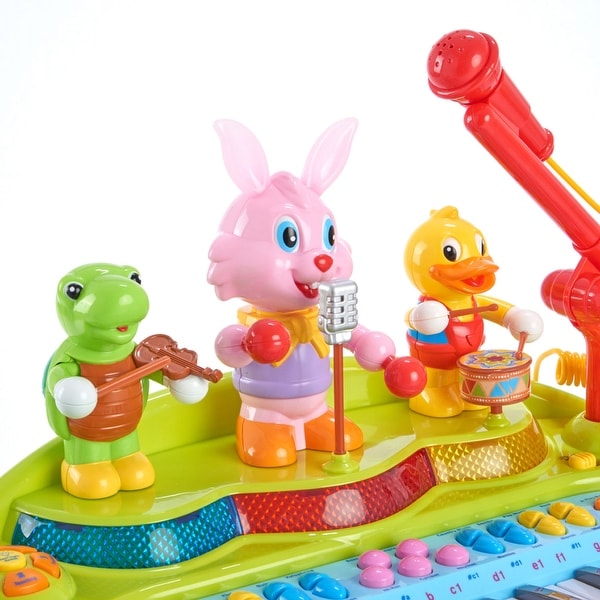 Huile Kids Play Musical Electronic Keyboard Piano Microphone Toy
