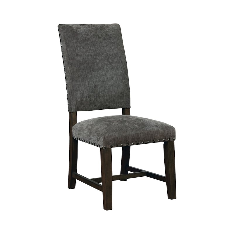 Espresso Brown/Gray Faux Leather Upholstered Wood Frame Dining Chair, Set of 2, Sturdy Dining Chair for Dining Rooms - 25.5