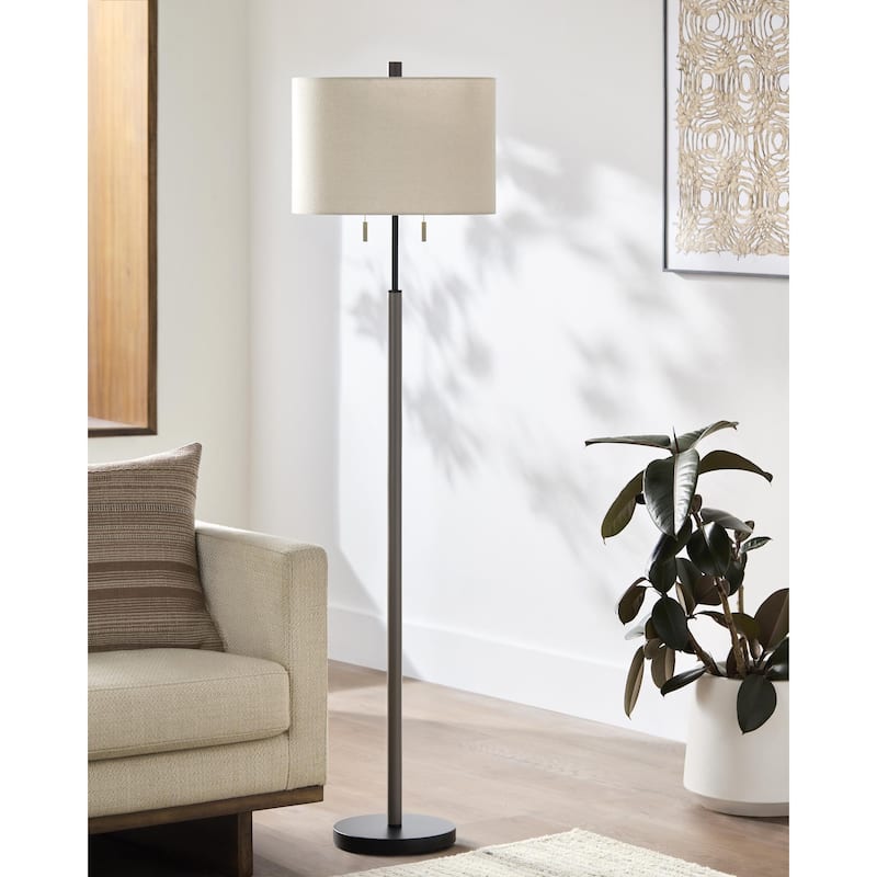 Livabliss Dame Modern Accent Floor Lamp - 62"H x 16"W x 16"D - Grey