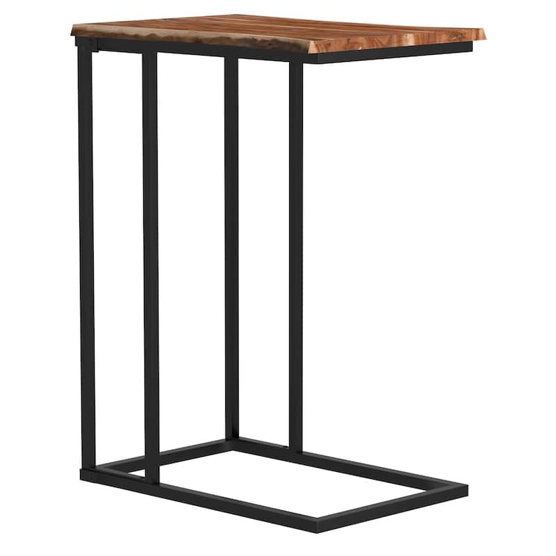 Rustic C-Frame Accent Table - 22" - Natural Brown and Black