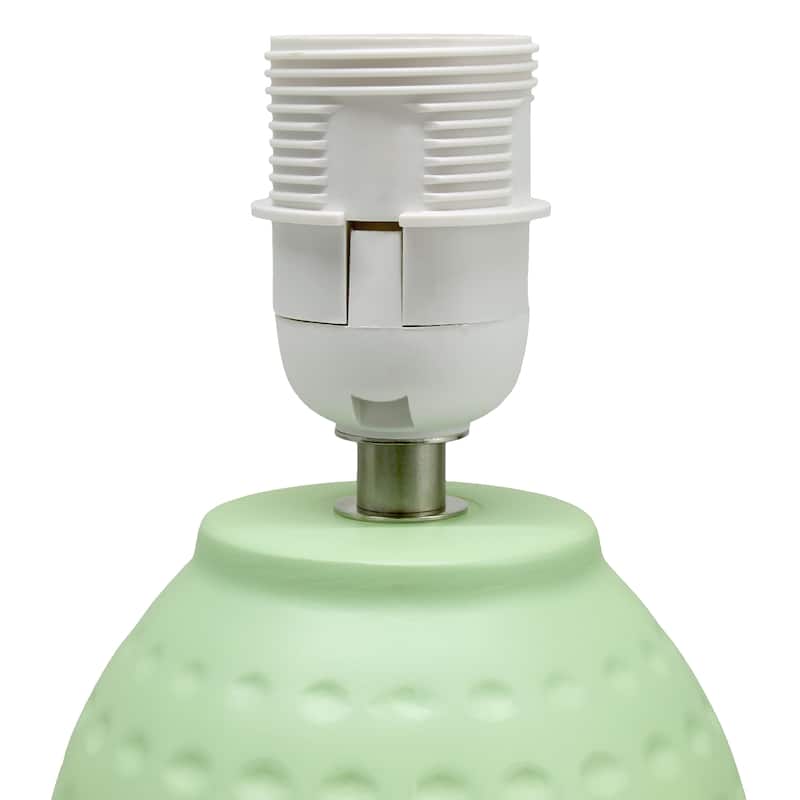 Ceramic Table Lamp with Fabric Shade for Small Spaces - 6 x 6 x 13 in. (L x W x H)