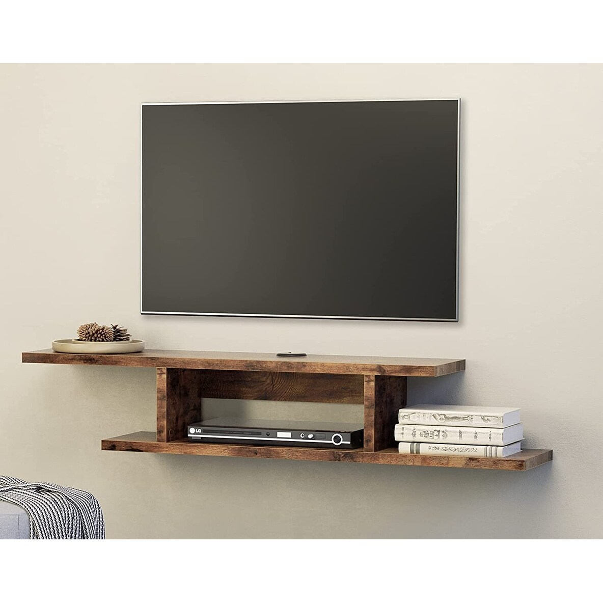 Fitueyes floating tv shelf wall mounted media console entertainment storage shelf deals modern tv stand ds211801wb