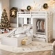 preview thumbnail 15 of 27, Twin Bunk Bed with Hydraulic Lift Storage, Built-In Wardrobe, and 6 Drawers White