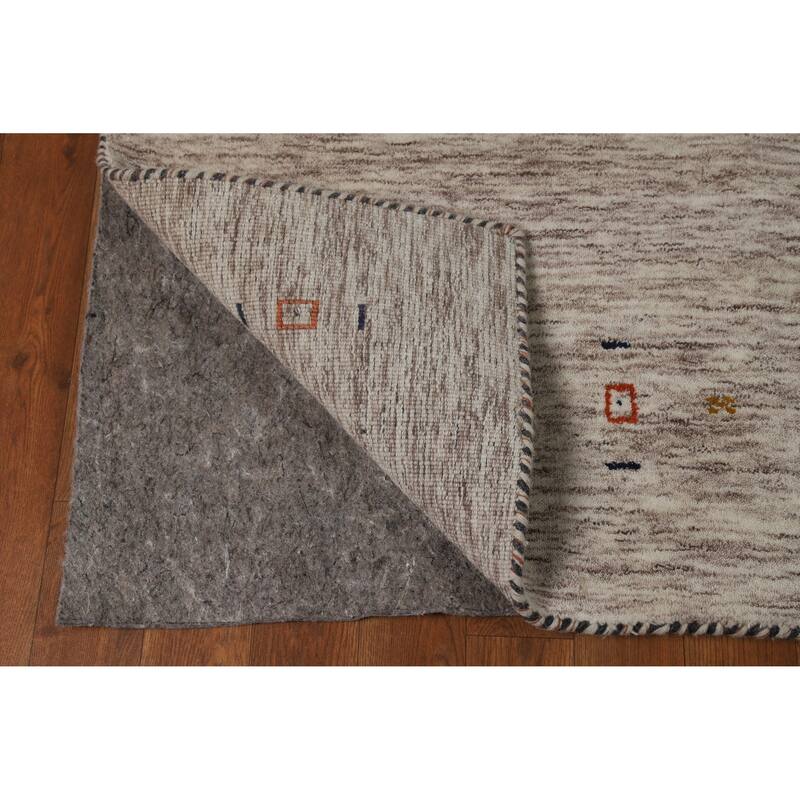 Hand Knotted Oriental 100% Wool Carpet Tribal Animal Pictorial Beige & Ivories Gabbeh Area Rug - 5' 9'' X 4' 0''