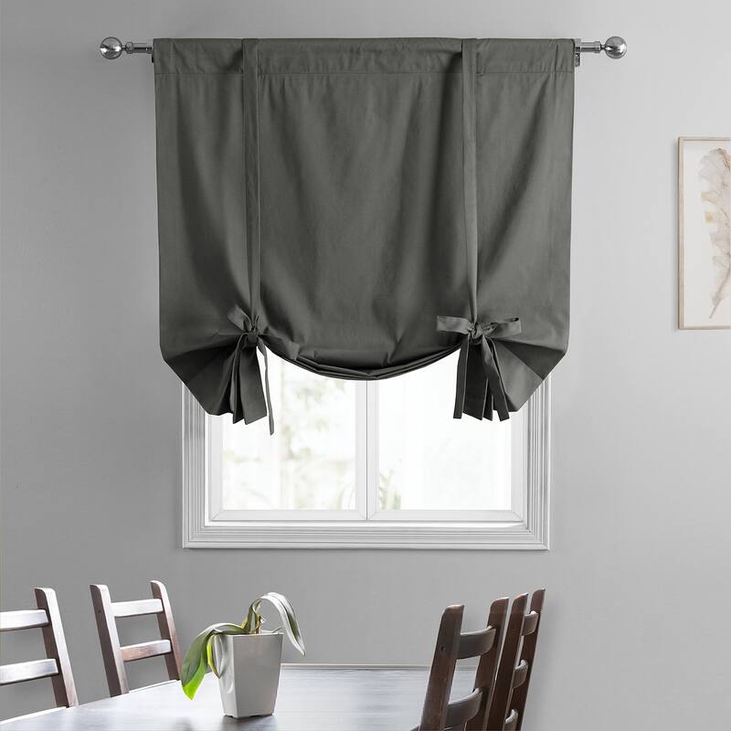 Exclusive Fabrics Solid Cotton Tie-Up Window Shade (1 Panel)