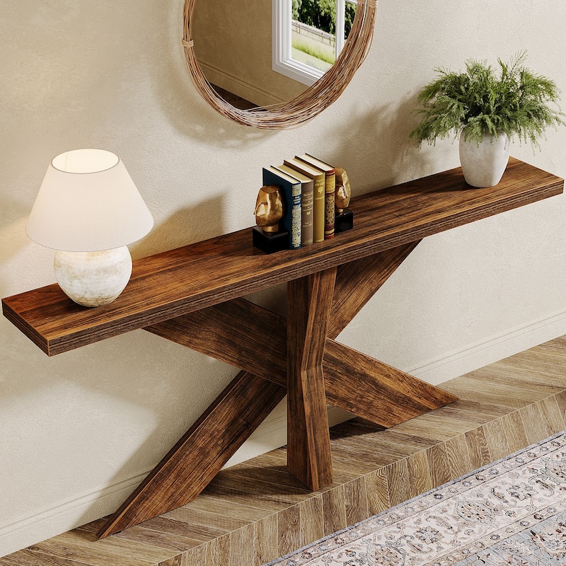 70.9" Extra Long Farmhouse Console Sofa Table for Entryway Hallway