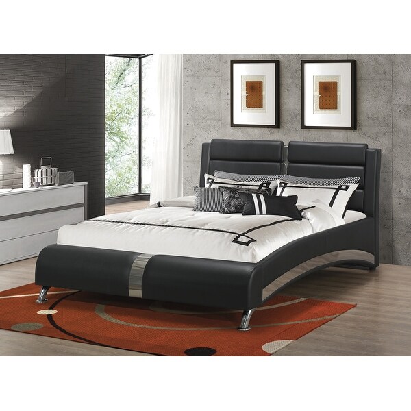 Caledonia Contemporary Black Upholstered Bed On Sale Bed Bath