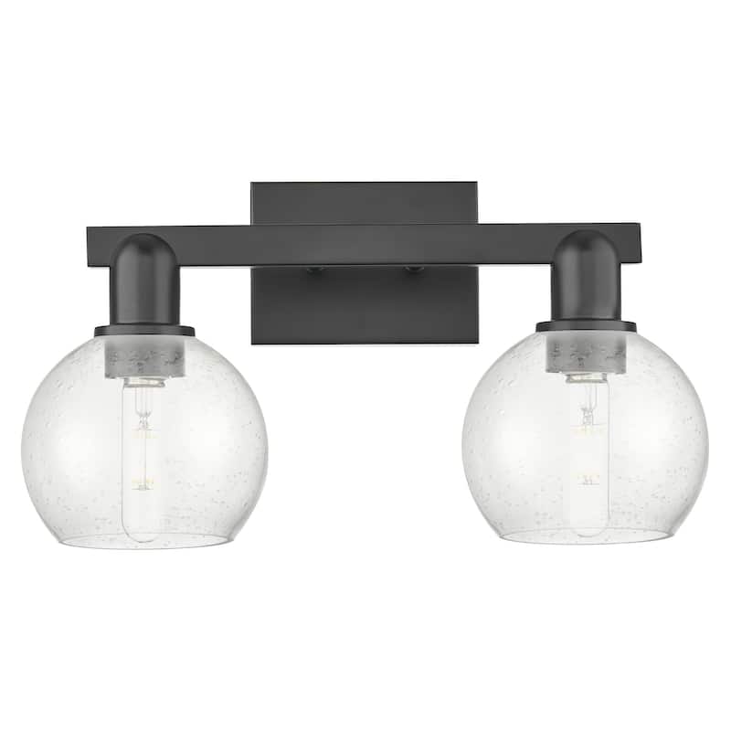Innovations Lighting 716-2W-10-17 Athens Vanity Athens 2 Light 17" - Matte Black / Seedy