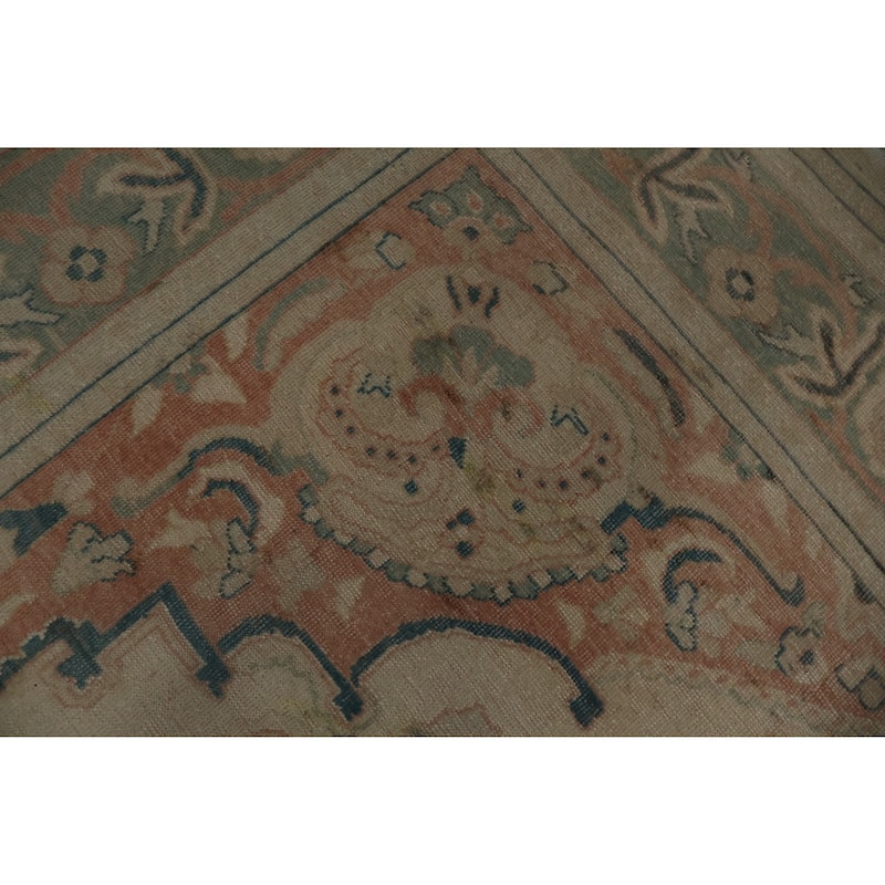 Hand Knotted Oriental 100% Wool Carpet Traditional Floral Beige & Ivories Ziegler Area Rug - 9' 6'' X 6' 9''