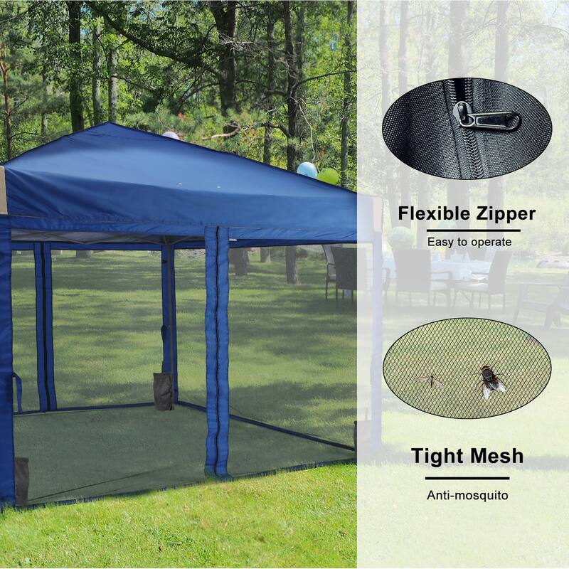 Aoodor 10 x 10 FT Pop Up Canopy Tent Portable Instant Shade Canopy with Netting for Camping, Party and Other Outdoor Events
